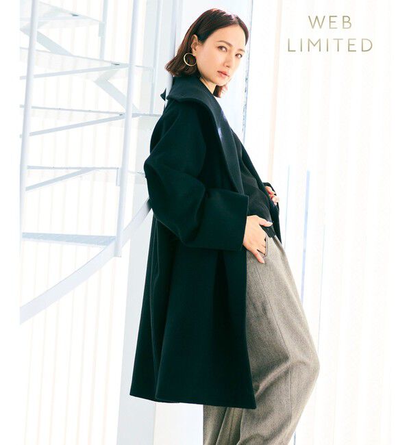 BEIGE,「【WEB限定】BORNIOL / ビックカラーコクーンコート」|その他|Black