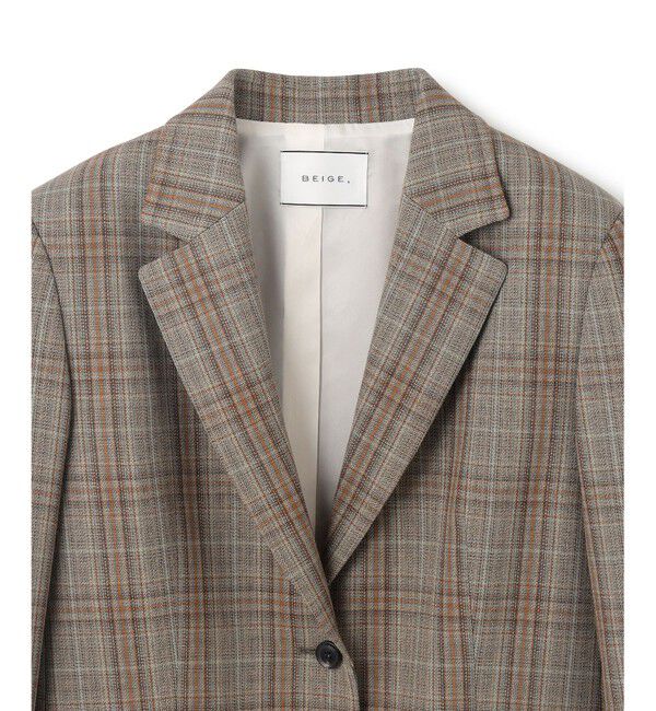 BEIGE,「【Oggi ８月号掲載】SELMA / チェックウールテーラードジャケット」|テーラードジャケット|