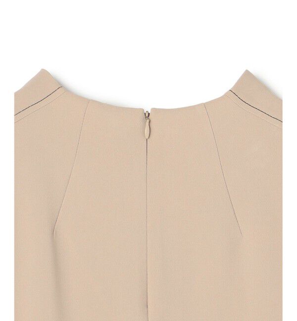 BEIGE,「RUE / ドライタッチVネック配色ステッチブラウス」|シャツ・ブラウス|