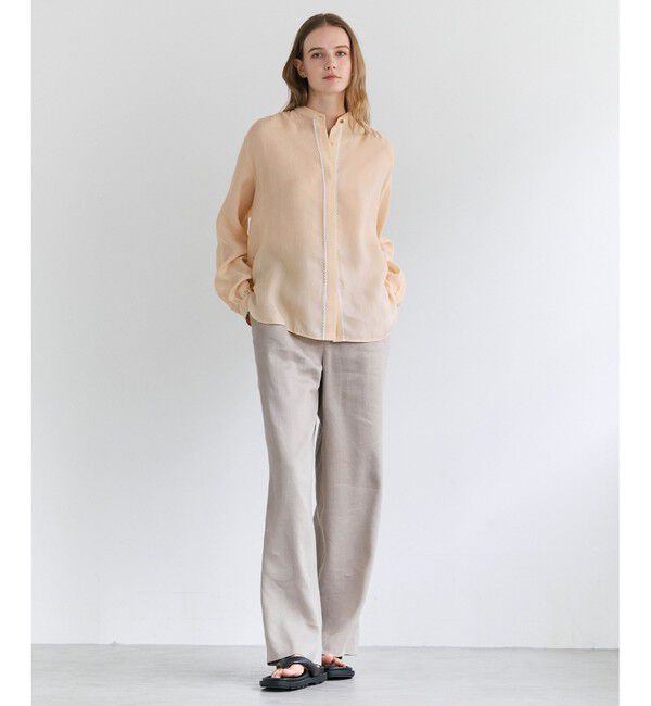 BEIGE,「PAULINE / リネンヴィスコースレースブラウス」|シャツ・ブラウス|