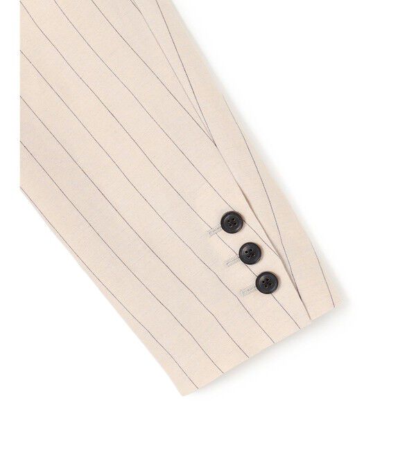 BEIGE,「ERYTH / リネンストライプダブルジャケット」|テーラードジャケット|