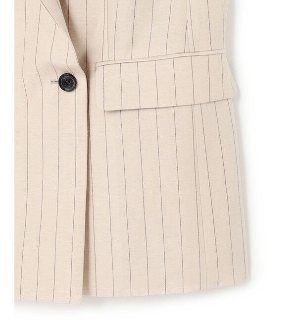 BEIGE,「ERYTH / リネンストライプダブルジャケット」|テーラードジャケット|