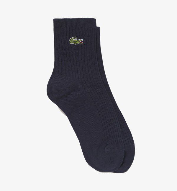 LACOSTE「クロックエンブレムプレーンショートソックス」|ソックス|ネイビー