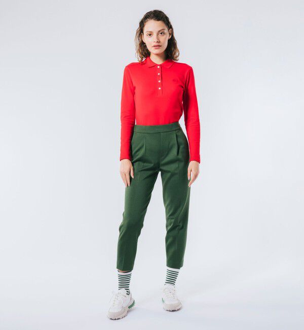 LACOSTE「SOFT THERMOジャージクロップドパンツ」|チノ|