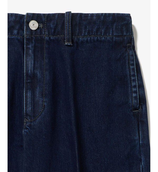 LACOSTE「プリーツエフェクトデニム ワークパンツ」|デニム|