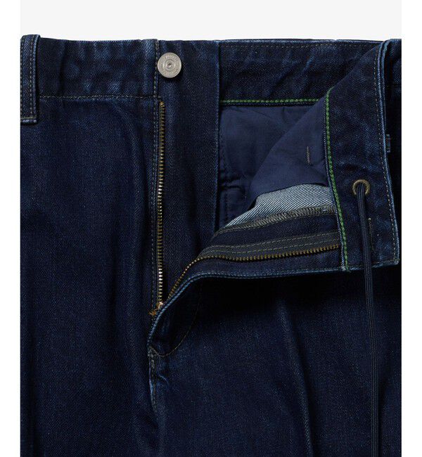 LACOSTE「プリーツエフェクトデニム ワークパンツ」|デニム|