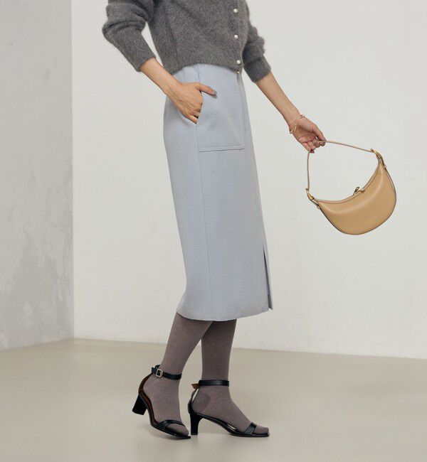 NOLLEY'S sophi「ウォッシャブルダブルジャージハーフジップタイトスカート」|タイト|