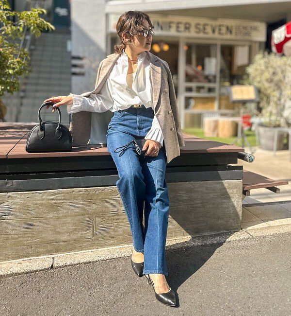 Rie Miller「【RM denim】センタープレスハイウエストデニム」|デニム|