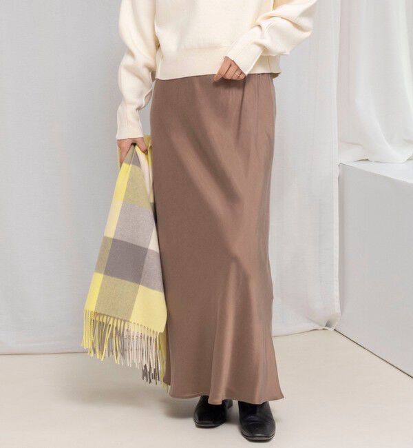 NOLLEY'S「ウォッシャブルフィブリルサテンバイヤススカート」|フレア|