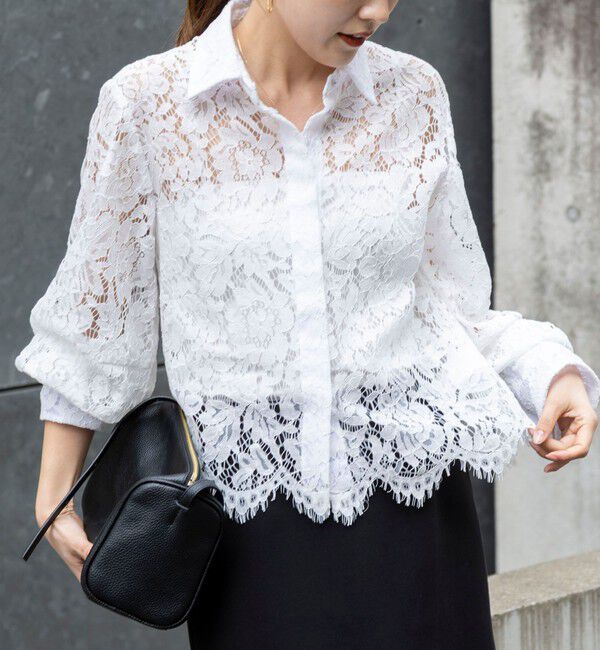 NOLLEY'S「ウォッシャブルレースシャツ」|シャツ・ブラウス|