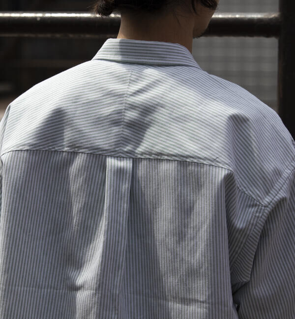 GLOSTER「【GLOSTER/グロスター】オーバーサイズ オックスボタンダウン ストライプシャツ 半袖」|シャツ・ブラウス|