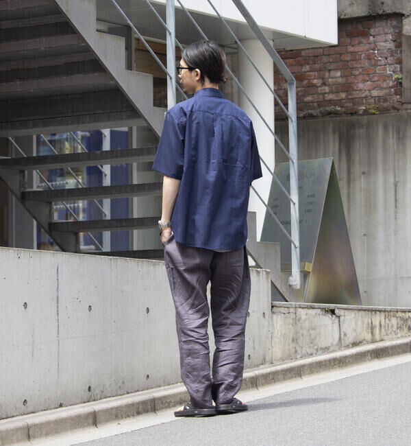 GLOSTER「【GLOSTER/グロスター】コットンリネン 半袖シャツ レギュラーカラー 綿麻」|シャツ・ブラウス|