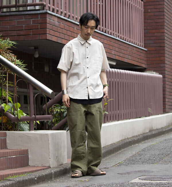 GLOSTER「【GLOSTER/グロスター】コットンリネン 半袖シャツ レギュラーカラー 綿麻」|シャツ・ブラウス|