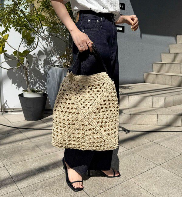 fredy emue「異素材ハンドルペーパートート＆ショルダーバッグ」|かごバッグ|