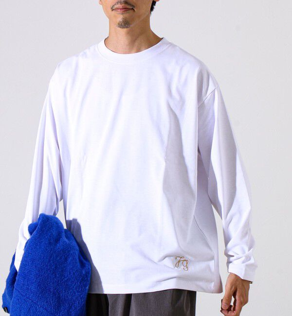 GLOSTER「【MARUDE COTTON】ロープ刺繍Ｔ ロングスリーブ」|Tシャツ・カットソー|ホワイト