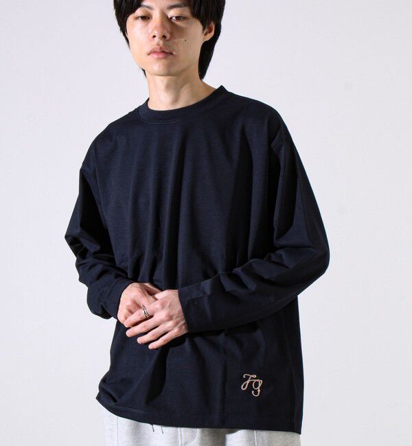 GLOSTER「【MARUDE COTTON】ロープ刺繍Ｔ ロングスリーブ」|Tシャツ・カットソー|