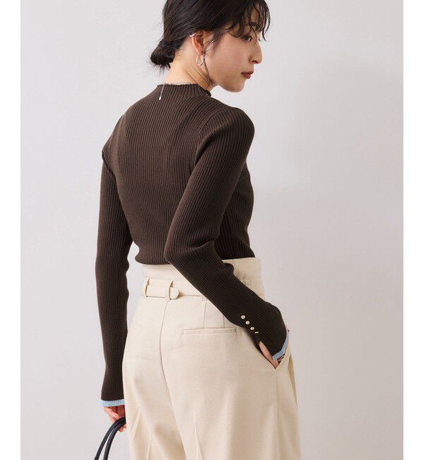 VIS「スリーブ釦アクセントリブニット/静電気防止」|ニット・セーター|