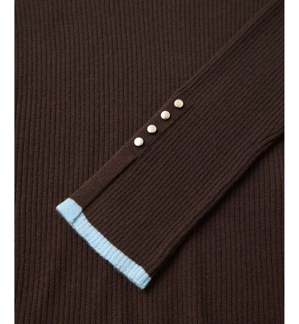 VIS「スリーブ釦アクセントリブニット/静電気防止」|ニット・セーター|