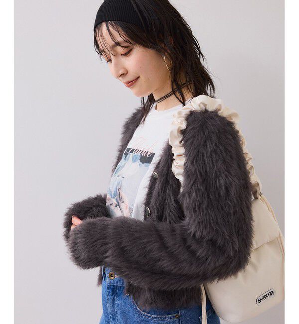 VIS「ラビットライクVネックカーディガン/イージーケア・WEB限定カラー」|カーディガン|チャコール(06)