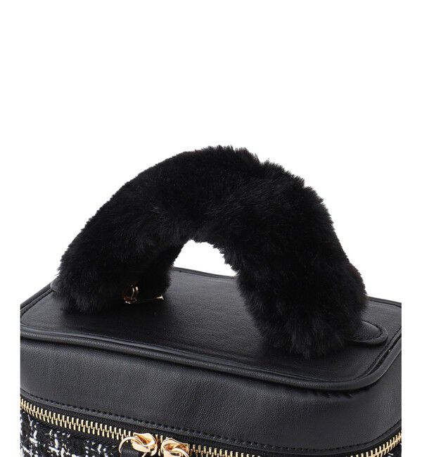 VIS「ファーハンドルキルティング＆ツイードバニティバッグ/2WAY」|ハンドバッグ|