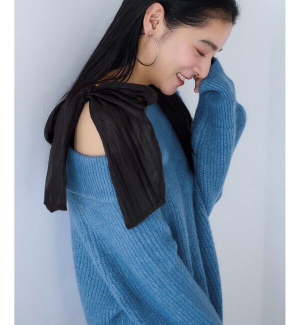 VIS「肩リボンミニ丈ニットワンピース/2WAY」|ワンピース|