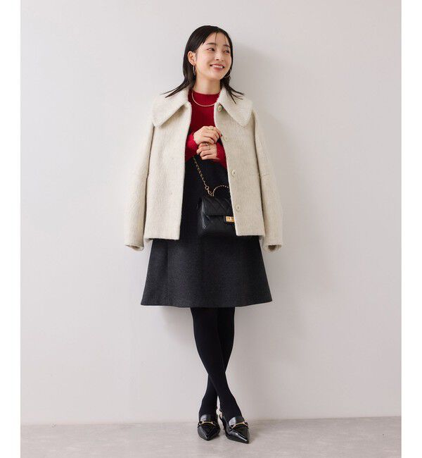 VIS「シャギーVネックミニ丈ジャンパースカート」|ワンピース|