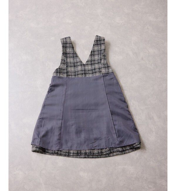 VIS「シャギーVネックミニ丈ジャンパースカート」|ワンピース|