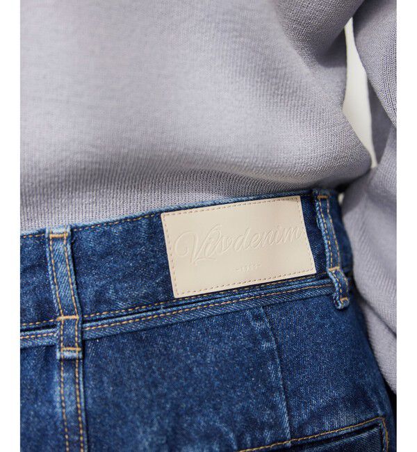 VIS「ベルト付きワイドシルエットデニムパンツ」|デニム|