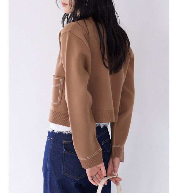 VIS「ステッチワークニットジャケット」|カーディガン|