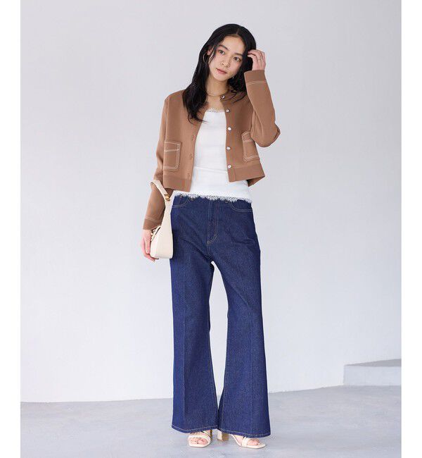 VIS「ステッチワークニットジャケット」|カーディガン|