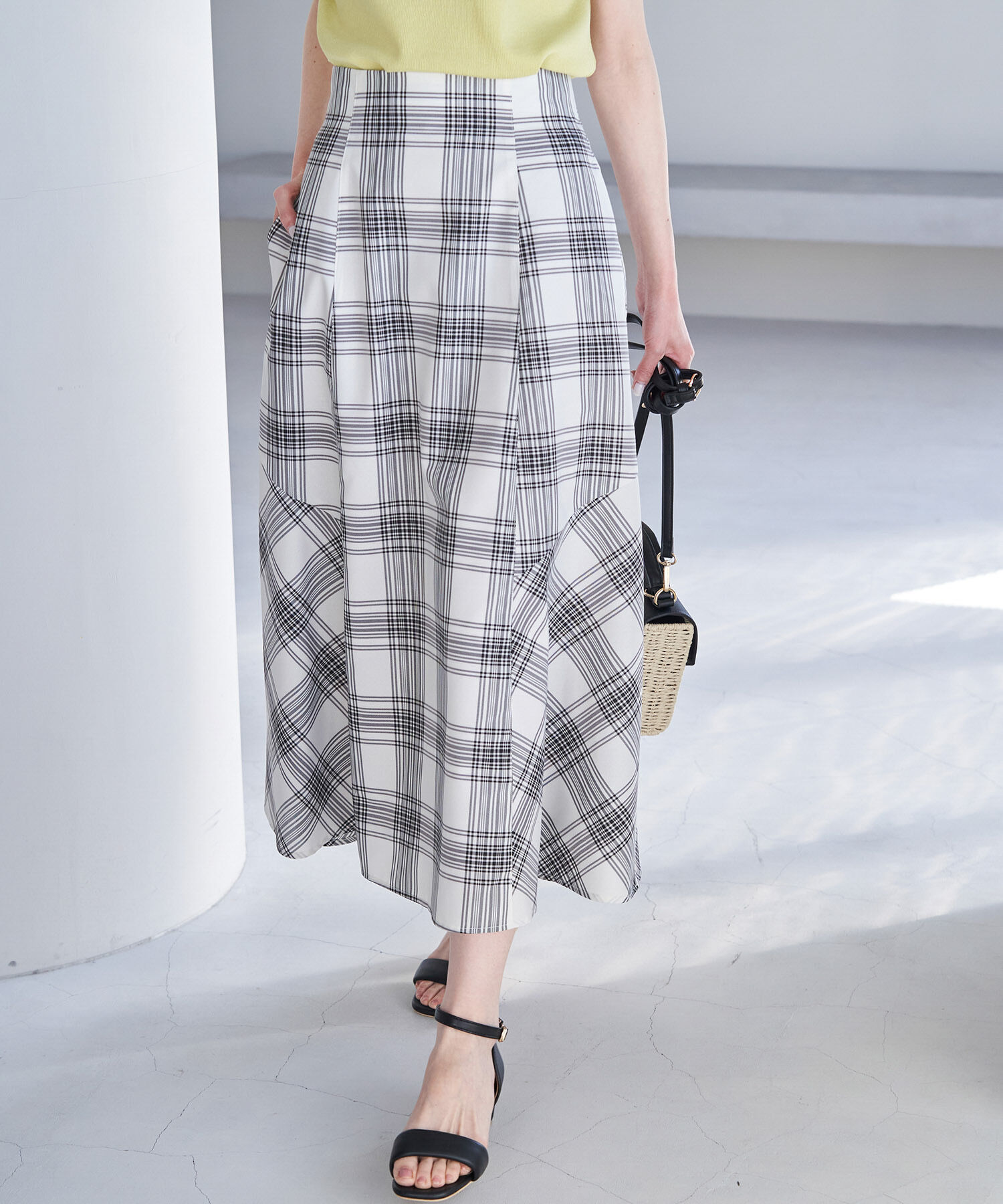 Rope&rsquo;Picnic「チェックボリュームスカート」|スカート|