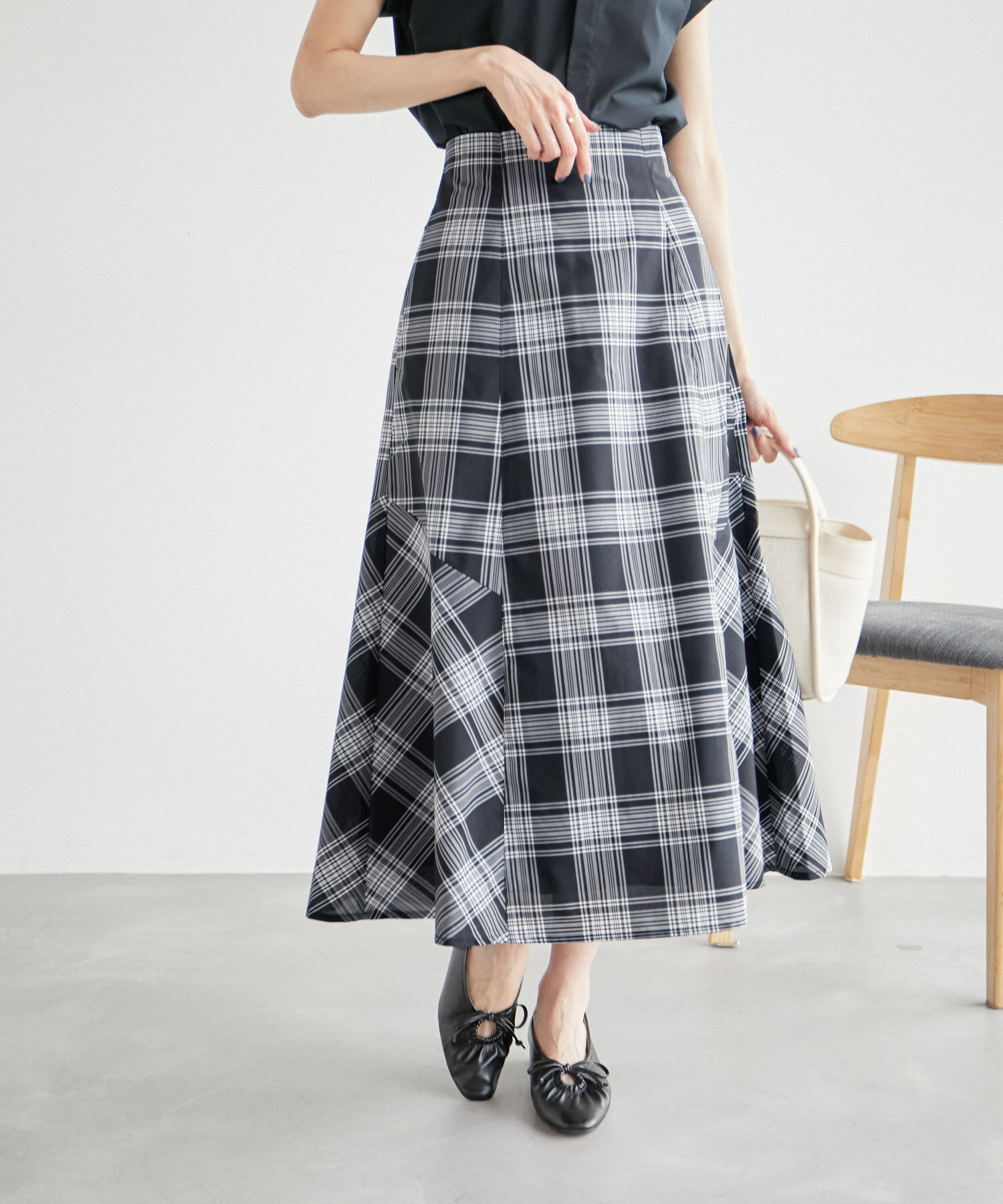Rope&rsquo;Picnic「チェックボリュームスカート」|スカート|