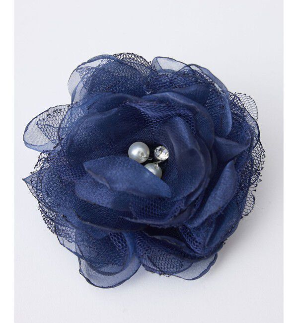 ROPE PICNIC PASSAGE「オーガンジー&times;チュールフラワーコサージュ」|ブローチ・コサージュ|