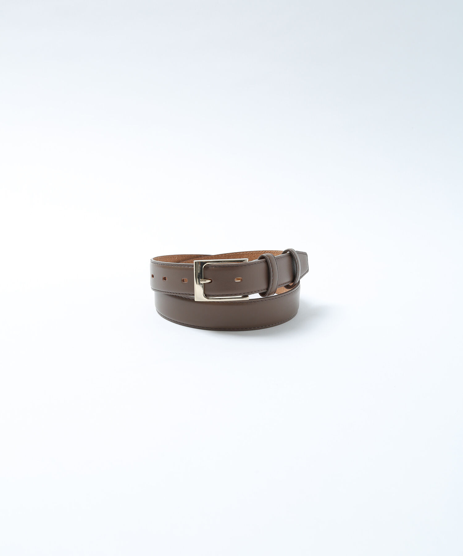 ADAM ET ROPE'「Slim size refined leather belt/Sustainable」|ベルト|ブラウン系(23)