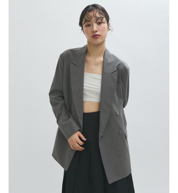 ADAM ET ROPE'「【サステナブル】・【オケージョン】ダブルブレストジャケット」|テーラードジャケット|