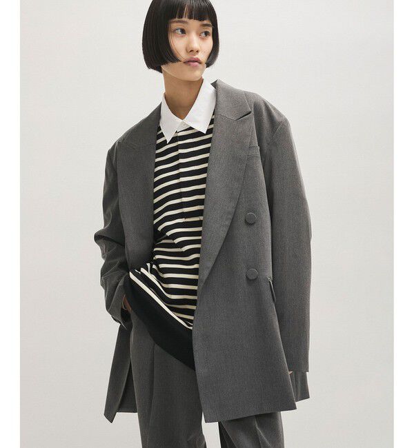 ADAM ET ROPE'「【サステナブル】・【オケージョン】ダブルブレストジャケット」|テーラードジャケット|