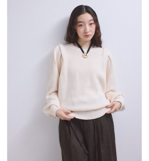 ADAM ET ROPE'「【WEB限定】ショルダータックニットプルオーバー」|ニット・セーター|
