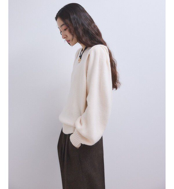 ADAM ET ROPE'「【WEB限定】ショルダータックニットプルオーバー」|ニット・セーター|