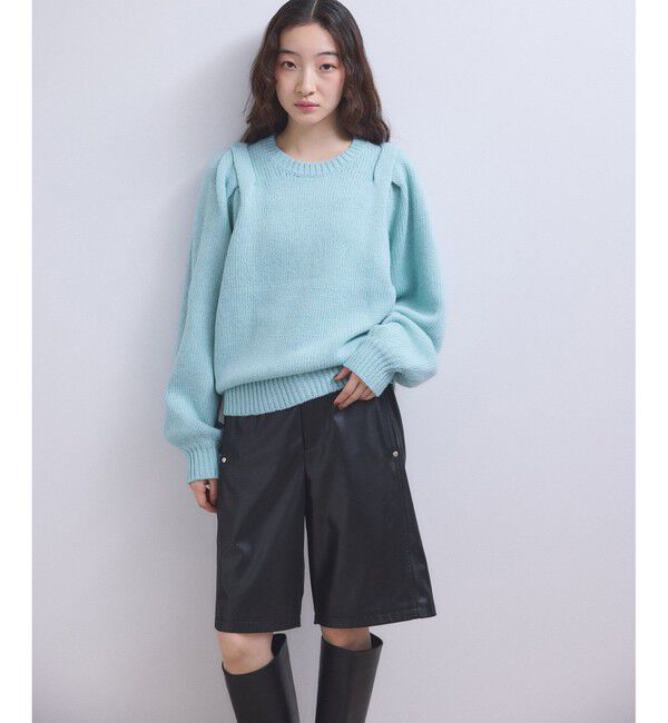 ADAM ET ROPE'「【WEB限定】ショルダータックニットプルオーバー」|ニット・セーター|
