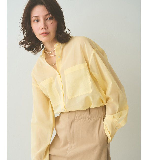  「オーガンジーシャツ」|シャツ・ブラウス|イエロー