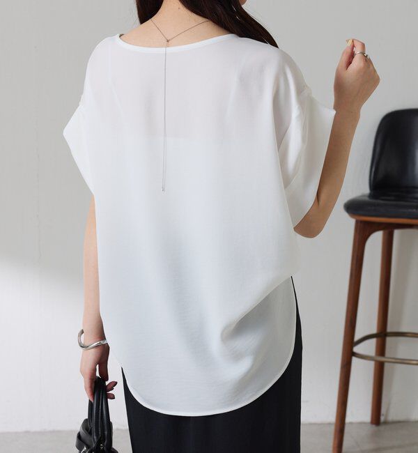  「【袖をアレンジできる】袖アレンジジョーゼットロゴTシャツ」|Tシャツ・カットソー|