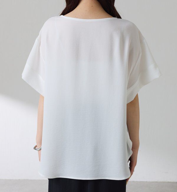  「【袖をアレンジできる】袖アレンジジョーゼットロゴTシャツ」|Tシャツ・カットソー|