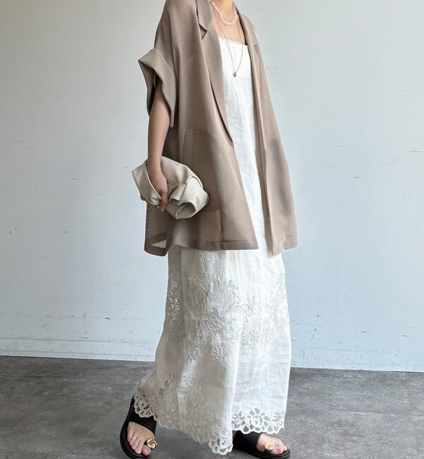  「メッシュ半袖ジャケット」|テーラードジャケット|