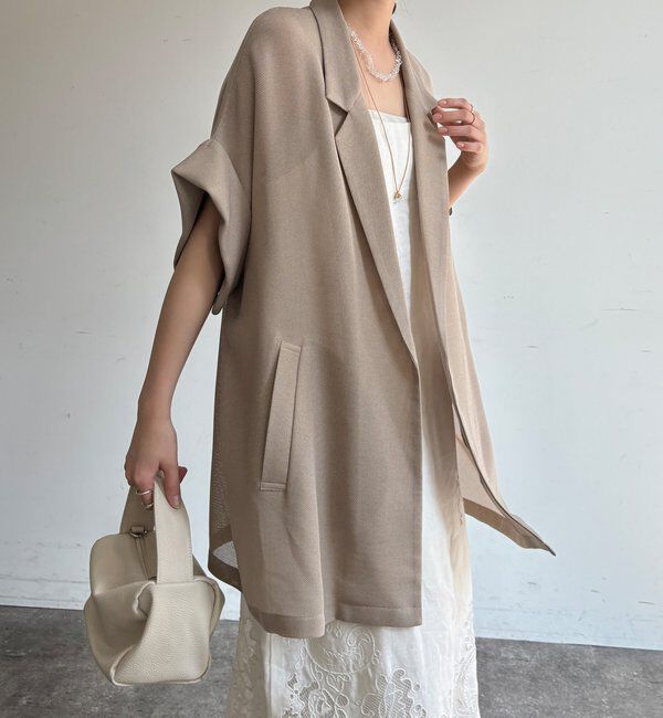  「メッシュ半袖ジャケット」|テーラードジャケット|