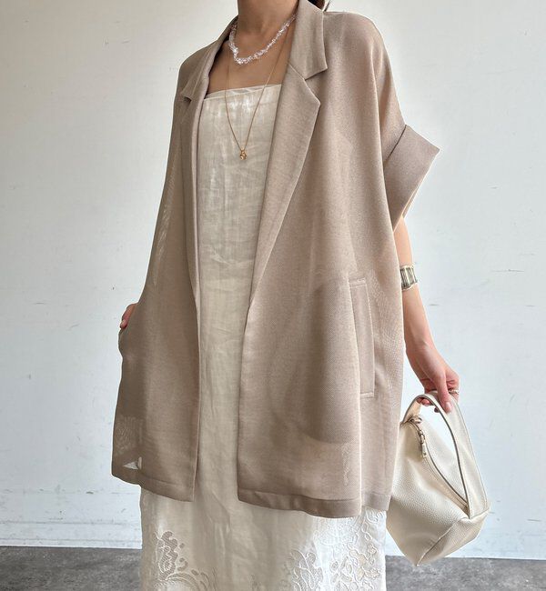  「メッシュ半袖ジャケット」|テーラードジャケット|