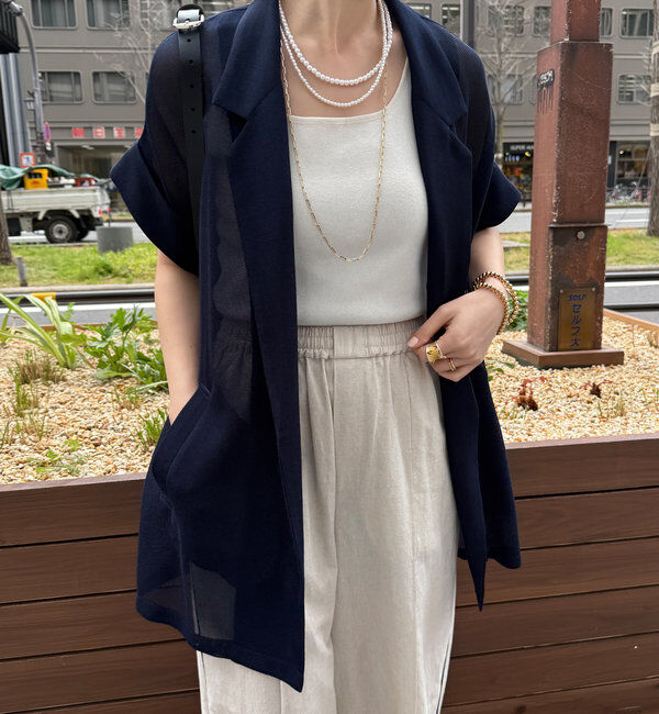  「メッシュ半袖ジャケット」|テーラードジャケット|