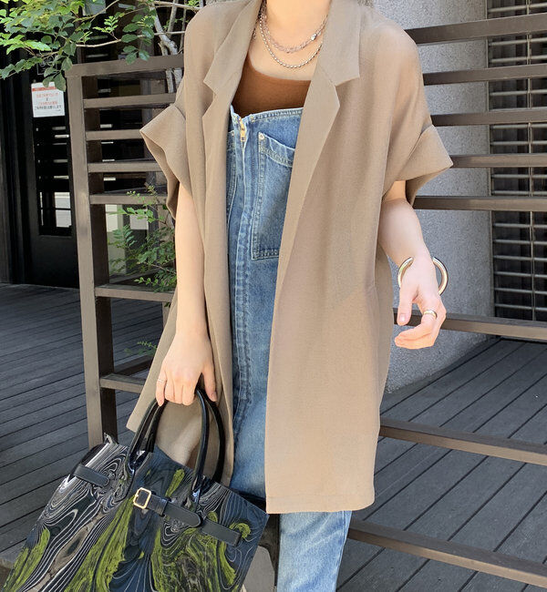  「メッシュ半袖ジャケット」|テーラードジャケット|