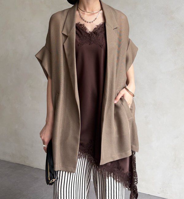  「メッシュ半袖ジャケット」|テーラードジャケット|