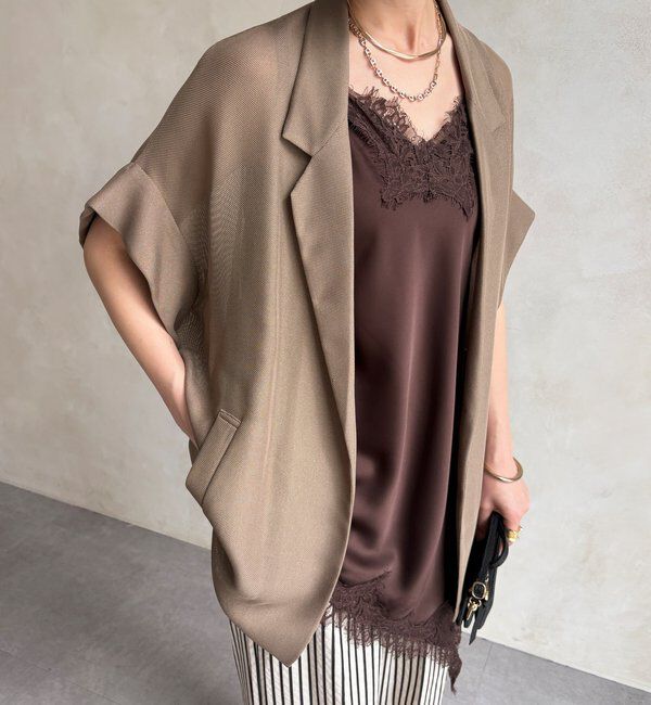  「メッシュ半袖ジャケット」|テーラードジャケット|