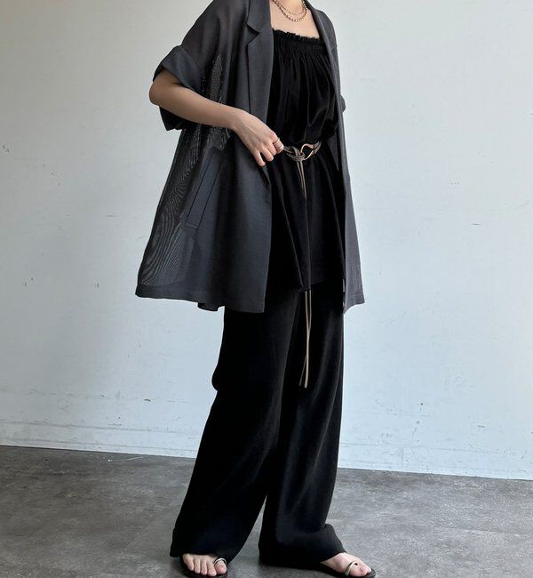  「メッシュ半袖ジャケット」|テーラードジャケット|